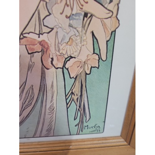 424 - Two framed Art Nouveau prints by Alphonse Mucha 