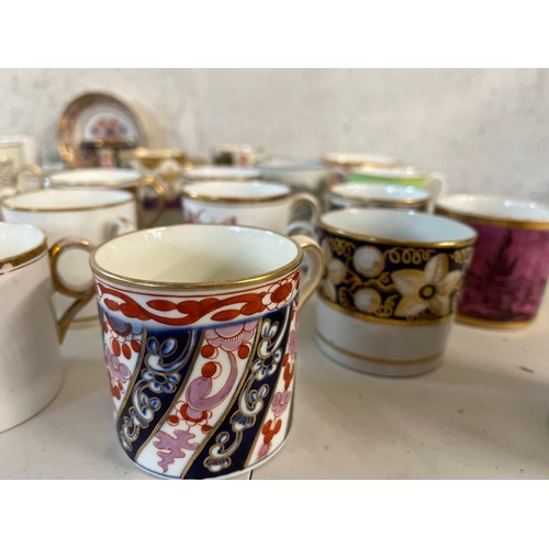 45 - A selection of antique and later coffee and tea cups some with saucers,Spode etc (inspect)