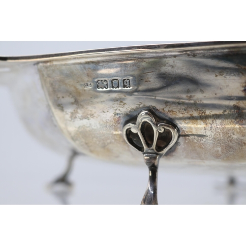 5 - A silver hallmarked pierced handled serving dish on footed base (approx. 500g)