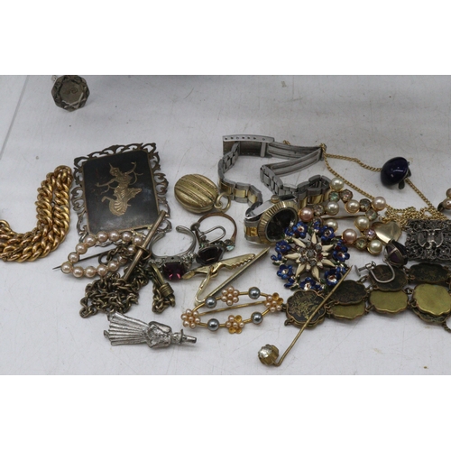 121 - Quantity of assorted costume and other jewellery including a rolled gold pocket watch