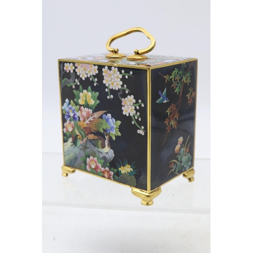 132 - A Inaba cloisonné highly decorative three drawer trinket chest (approx 10cm tall)