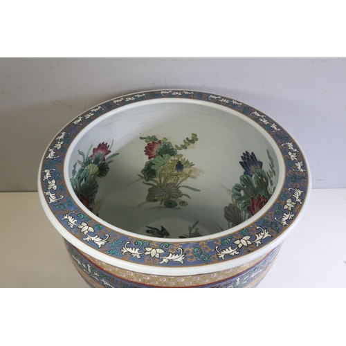 210 - Large Chinese ceramic planter fish bowl