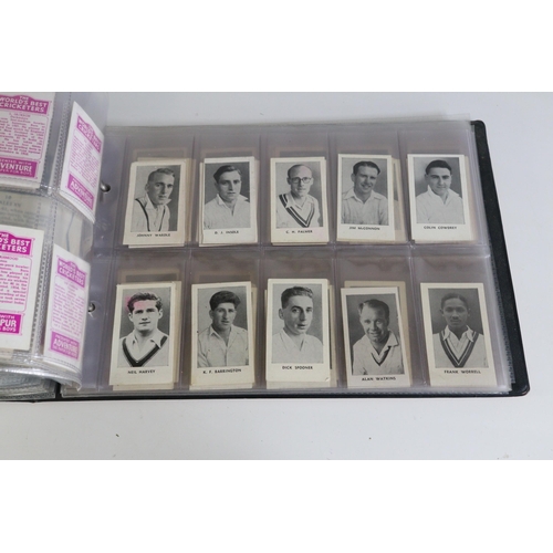 222 - A binder containing plastic sleeves filled with over 500 different loose trade cards issued by D C T... 