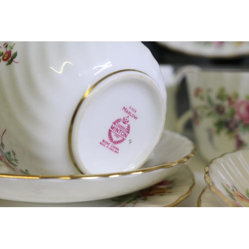 299 - Minton Marlow 6 piece teaset with jug and bowl and sandwich plate (no teapot)