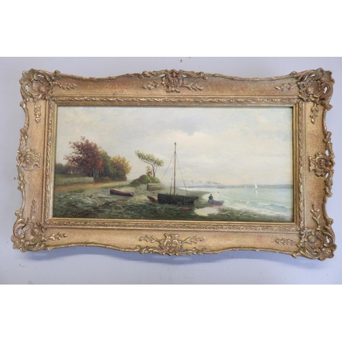 400 - Frank Rawlings Offer, two signed oil paintings on canvase depicting coastal scenes both framed (exam... 