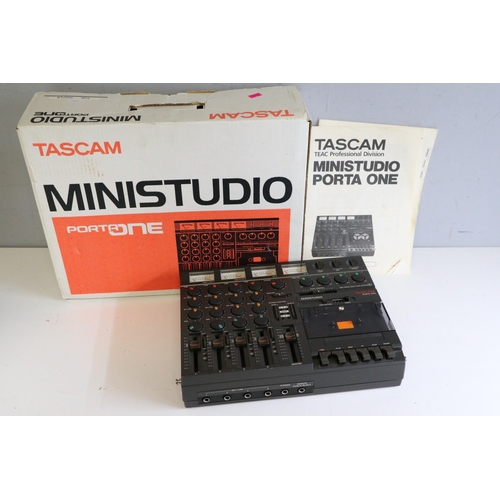 543 - Tascam ministudio Porta One battery operated recording suite boxed with instructions, untested.