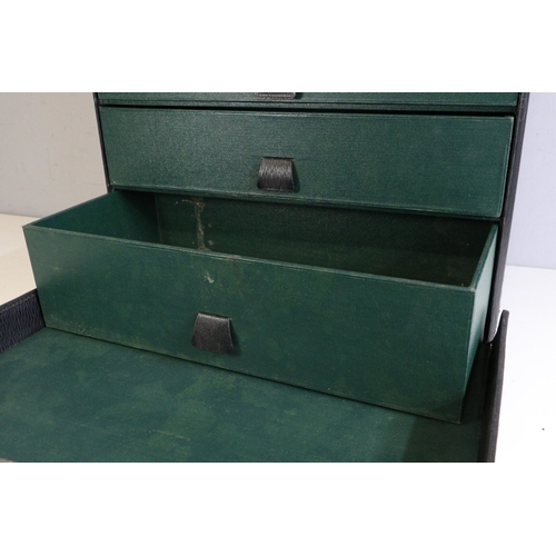 544 - Portable leather case with rexine drawers