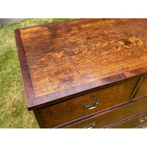 548 - Antique 19th Century oak two over two chest of drawers