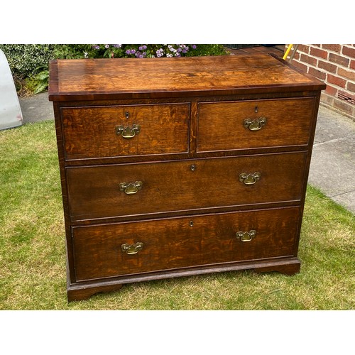 548 - Antique 19th Century oak two over two chest of drawers