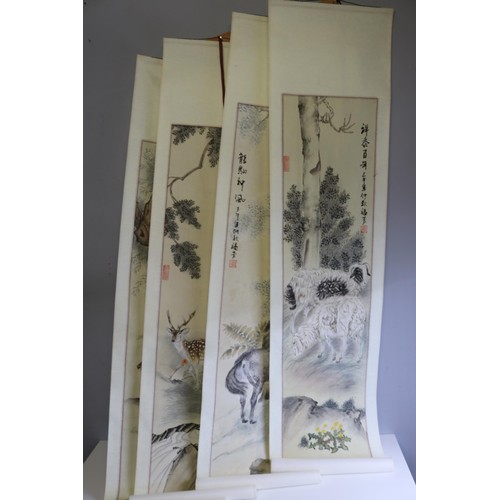 379 - A large quantity of Oriental scroll watercolours/paintings