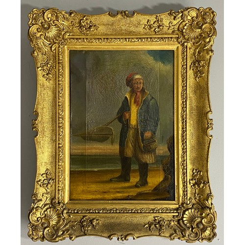 265 - A 19th Century Oil on panel depicting a man praying together with another Oil on canvas depicting a ... 