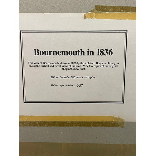 414 - Framed Bournemouth etching Day in haig