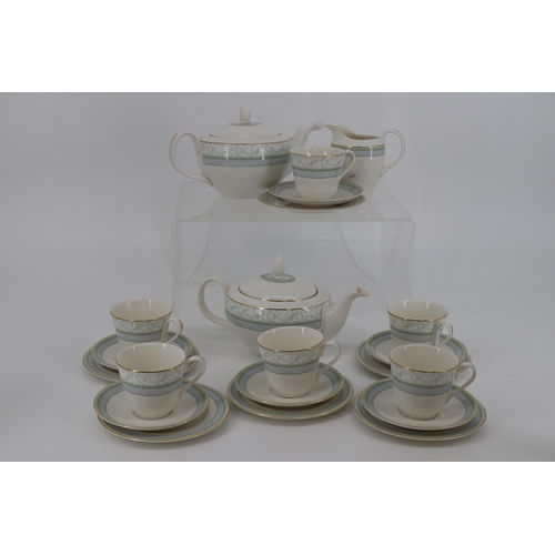 25 - Royal Doulton New Romance collection Etienne teaset comprising of six cups, saucers and side plates,... 