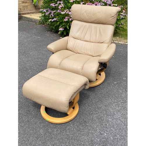 29 - Stressless reclining armchair with matching footstool