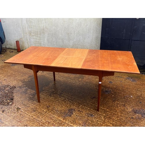 33 - Mid-century extending dining table. Table date stamped 14th August 1966 possibly Mcintosh? Extends t... 