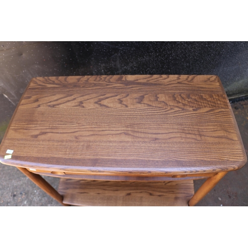 80 - Ercol ''golden dawn'' hall table fitted single drawer to base.