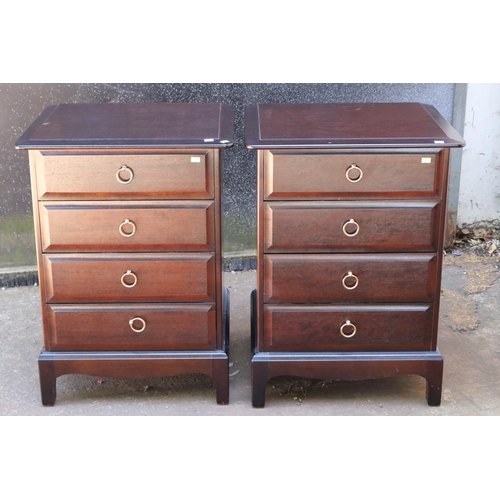 95 - Pair of stag minstrel mahogany bedside chests