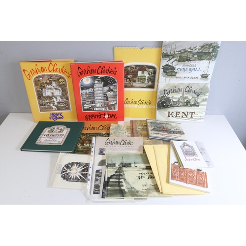 105 - A selection of books by Graham Clarke to include Kent, Cornwall, Grand Tour, Greeting Cards Postcard... 