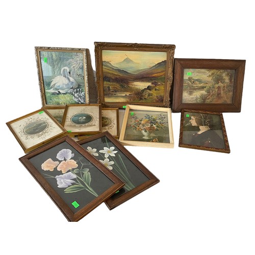 107 - A selection of framed and glazed pictures/paintings