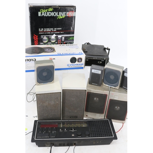 117 - Various Hi-fi items to include Golding 8 track player, Pioneer TS-G1010 car speaker, Technics speake... 