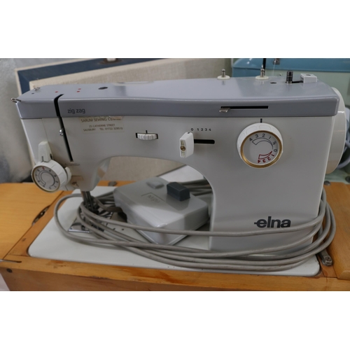 282 - A vintage Jones sewing machine together with an Elna Zig Zag. TRADE - SPARES OR REPAIRS ONLY.