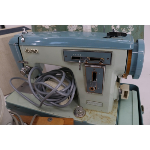 282 - A vintage Jones sewing machine together with an Elna Zig Zag. TRADE - SPARES OR REPAIRS ONLY.