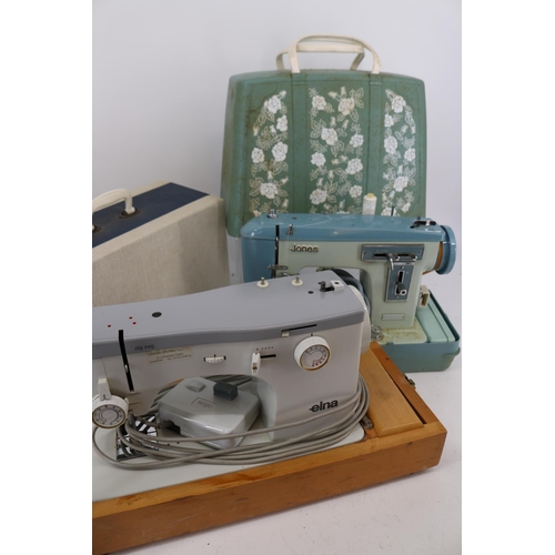 282 - A vintage Jones sewing machine together with an Elna Zig Zag. TRADE - SPARES OR REPAIRS ONLY.