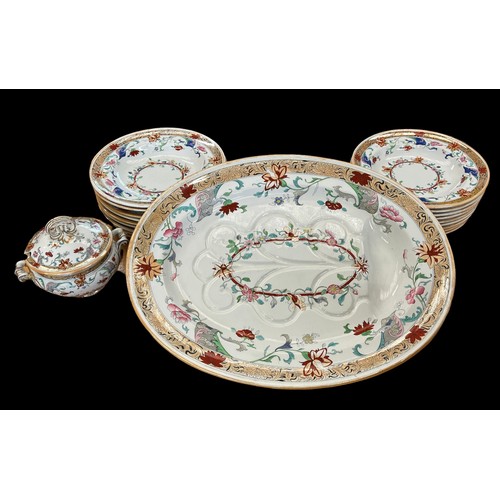 291 - A collection of Minton dinnerware, 13 June, 1861. Includes impressive meat plate. Inspect. (crates n... 