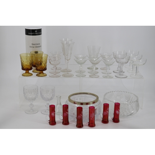 297 - Large quantity of assorted cut glass drinking vessels to include wine glasses, sherry glasses, boxed... 