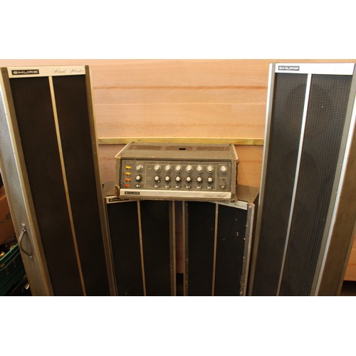 15 - Vintage 'portable' Shure vocal master PA system dating from the 60's, large speaker cabinets have pu... 