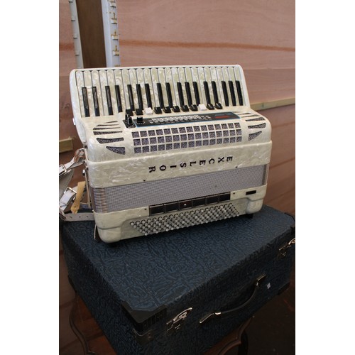 151 - Excelsior midivox series three accordion with case and straps.