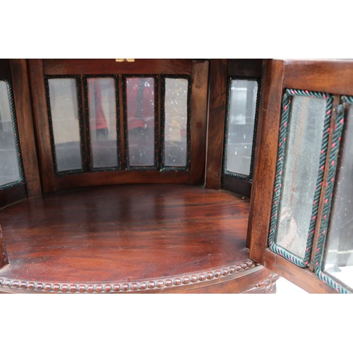 321 - Reproduction oval shaped display cabinet. 73W x 43D x 76cmH