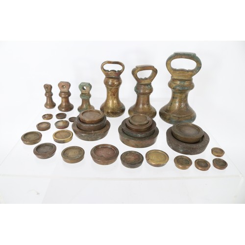 46 - A good selection of assorted antique and later brass weights