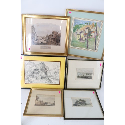 54 - Quantity of pictures and prints of West Malling Kent, together with other framed pictures of Kent an... 