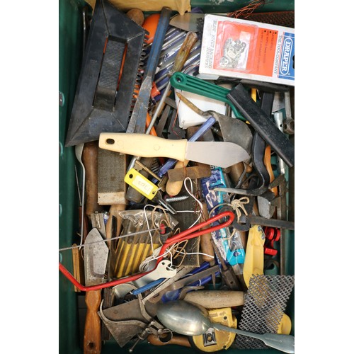 271 - Large selection of assorted hand tools including spanners, crowbar etc