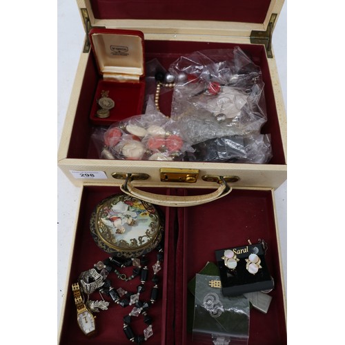 298 - Jewellery box and contents