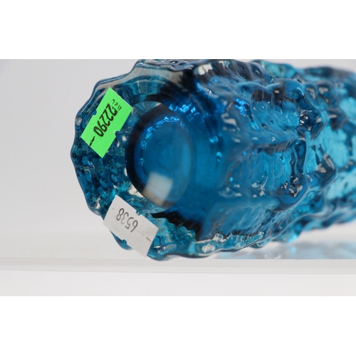 210 - Whitefriars blue art glass vase, measures approx. 15cm high