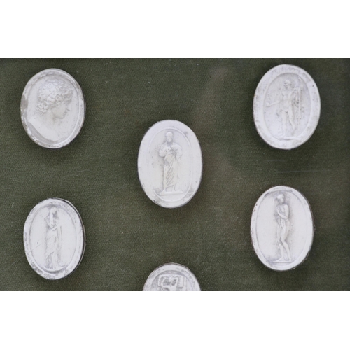 287 - Framed Italian plaster Intaglios, 13 in total