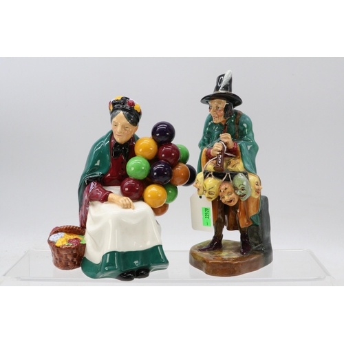 341 - Two Royal Doulton figurines to include The Old Balloon Seller HN1315 and The Mask Seller HN2103