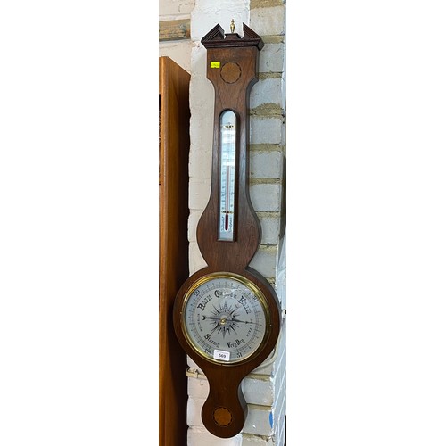 488 - Antique banjo barometer / thermometer