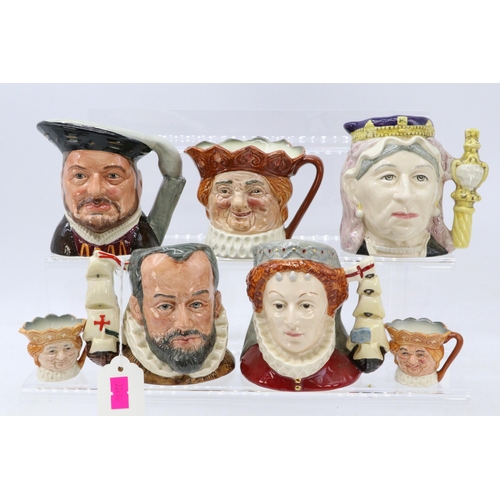 558 - Royal Doulton character jugs to include Armada, Queen Elizabeth 1st and King Philip 2nd together wit... 