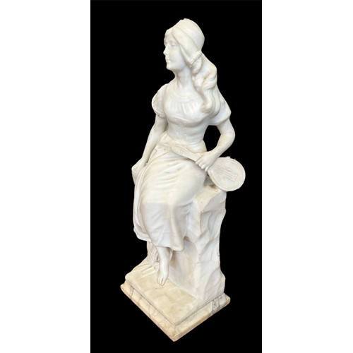 673 - Alabaster figurine of a lady