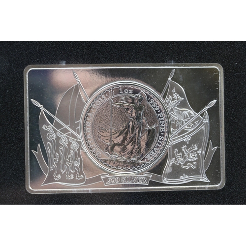 85a - 2015 5oz silver bullion coin bar in presentation case