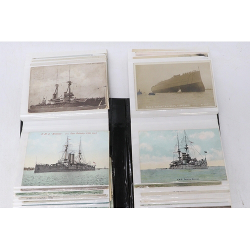 266a - Album of approximately 100 Battleship interest postcards