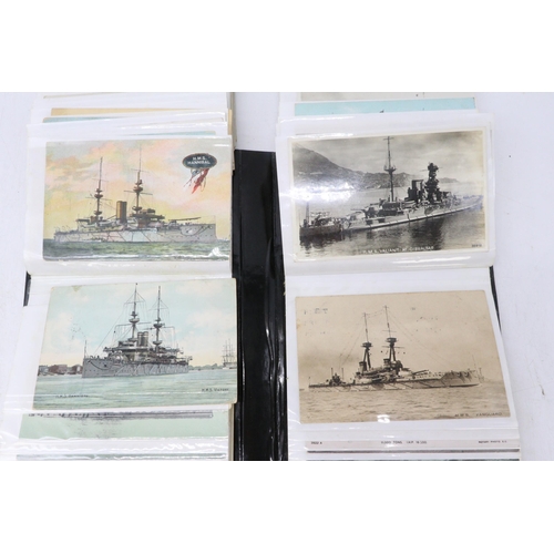 266a - Album of approximately 100 Battleship interest postcards