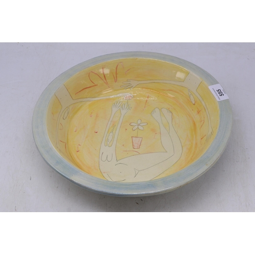 555 - Large dish/bowl apx 31.5cm signed to base, v.ross