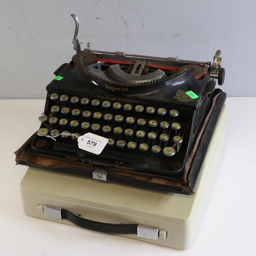 579 - Imperial Mercury cased typewriter together with an Imperial The Good Companion antique typewriter