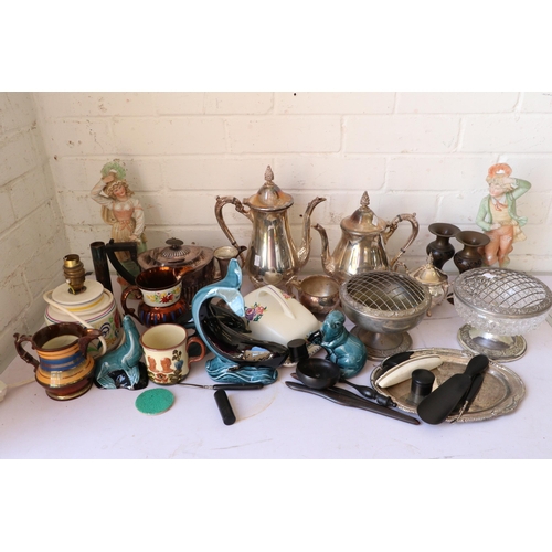 679 - Silver plated items, Poole pottery etc (trade, spares and repairs)