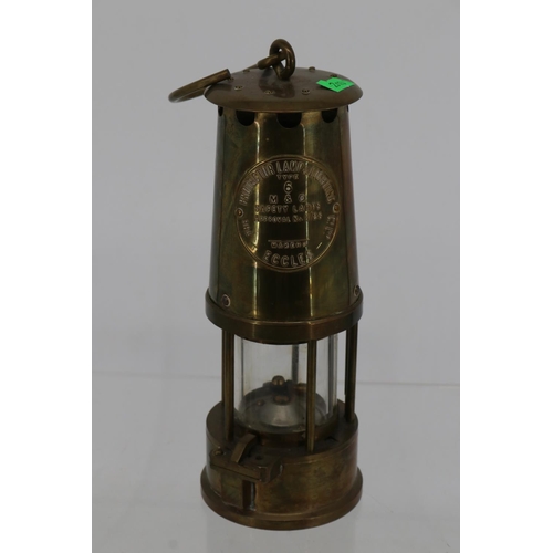 30 - Eccles protector brass miners lamp.