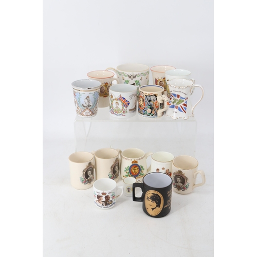 36 - Selection of Royal commemorative mugs and cups.